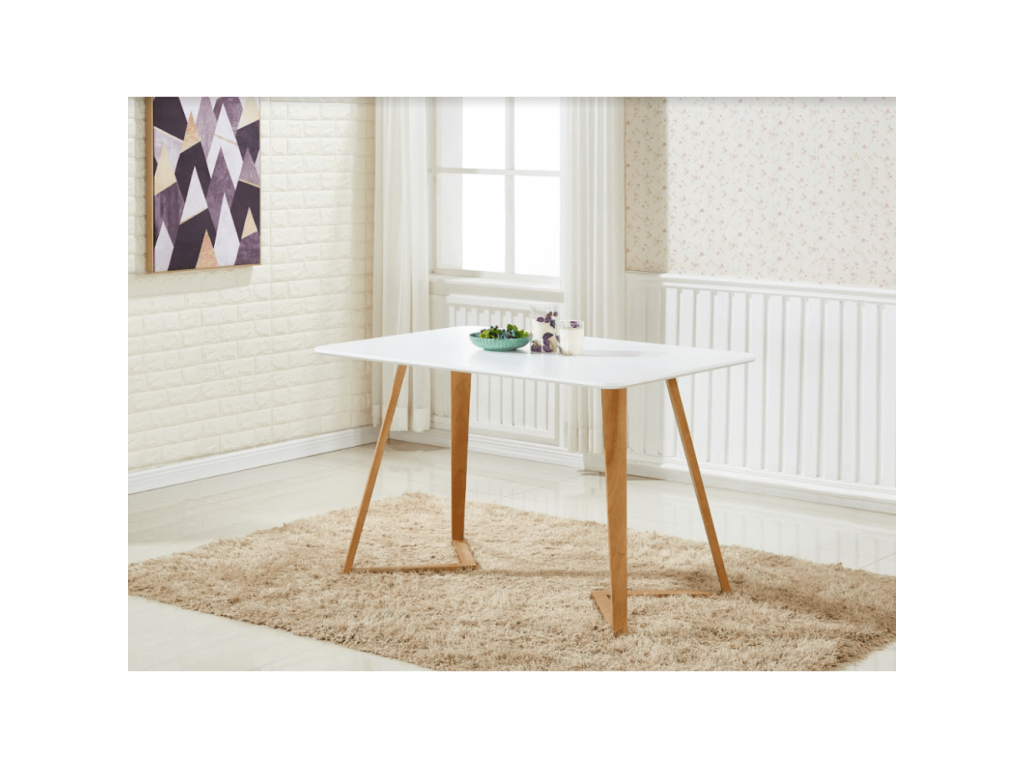 Ventoriq - Ensemble Table à Manger Blanche 4 Chaises Scandinaves Blanches - Style Moderne FWPW19210