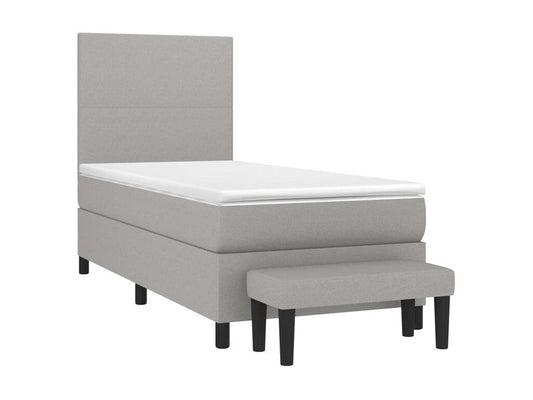 Sommier à Ventoriq de lit avec matelas Gris clair 90x200 Tissu FCYI23425