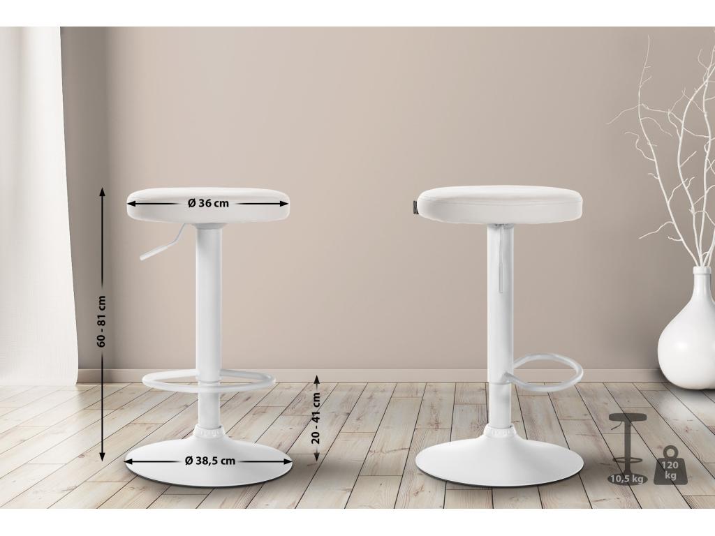 Tabouret de bar x1 métal blanche 38.5x38.5x60 cm 10 0005346 VZLQ73704