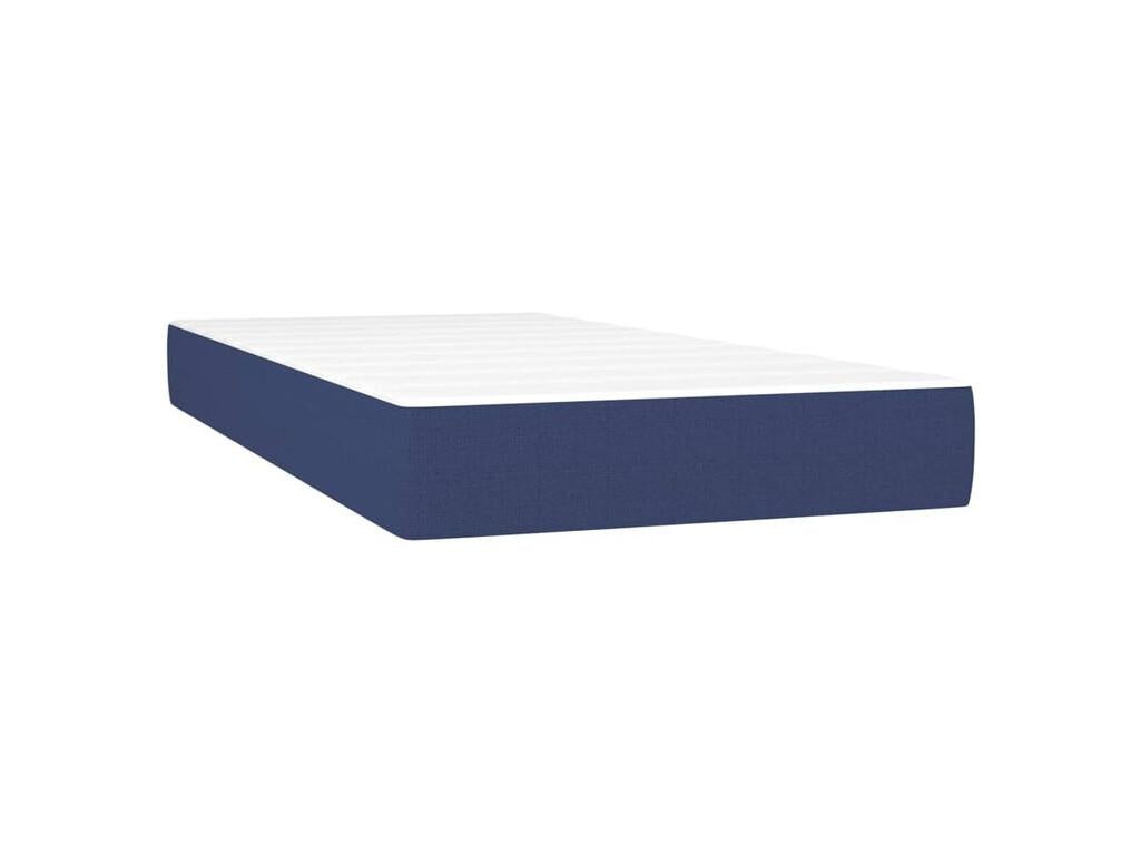 Sommier à Lumenao de lit avec matelas Bleu 90x200 Tissu OXVY01366