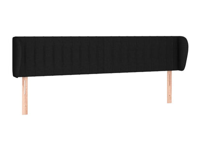 Tête de lit avec oreilles Noir 163x23x78/88 cm Tissu RAIK93619