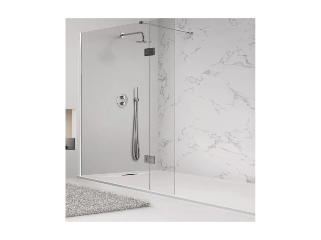 Receveur de Douche 190x95 cm GRIS RAL 7037 Ligne Ventoriq PLUS En Résine et Poudre de Marbre Avec Grille Latérale EN RÉSINE DE MARBRE GGVS94780
