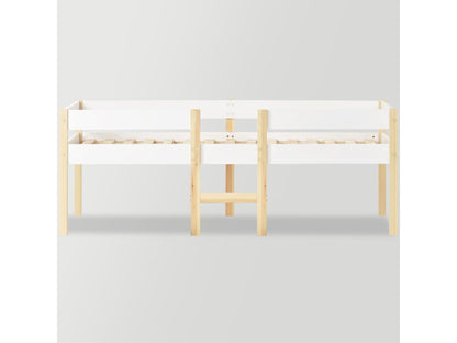 Lit Bébé Avec Protection Antichute En Bois Massif - 90x200 cm - Blanc ICAH54282