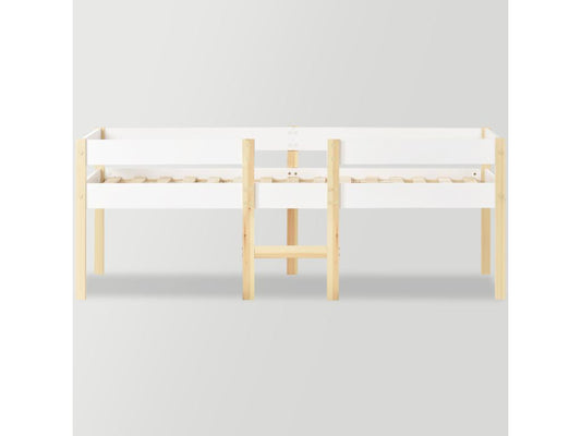 Lit Bébé Avec Protection Antichute En Bois Massif - 90x200 cm - Blanc ICAH54282