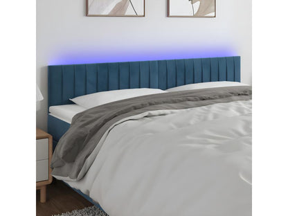 Tête de lit à LED Bleu foncé 200x5x78/88 cm Velours ENJF75830
