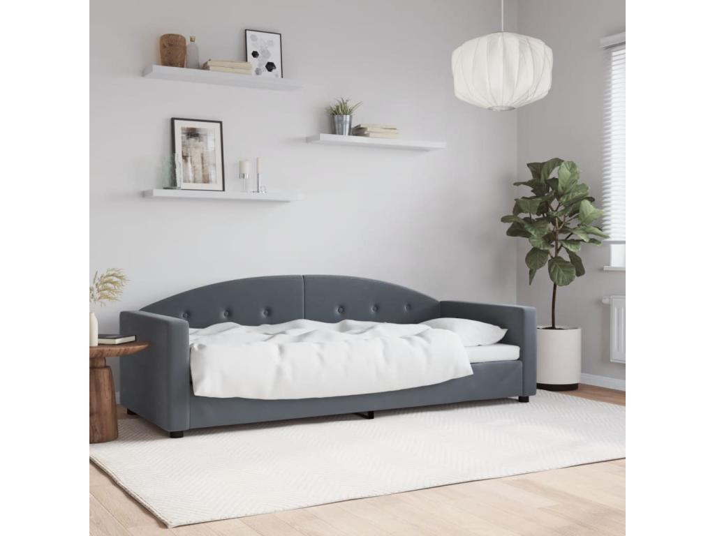 Lit de repos gris foncé 80x200 cm velours JRKU03950