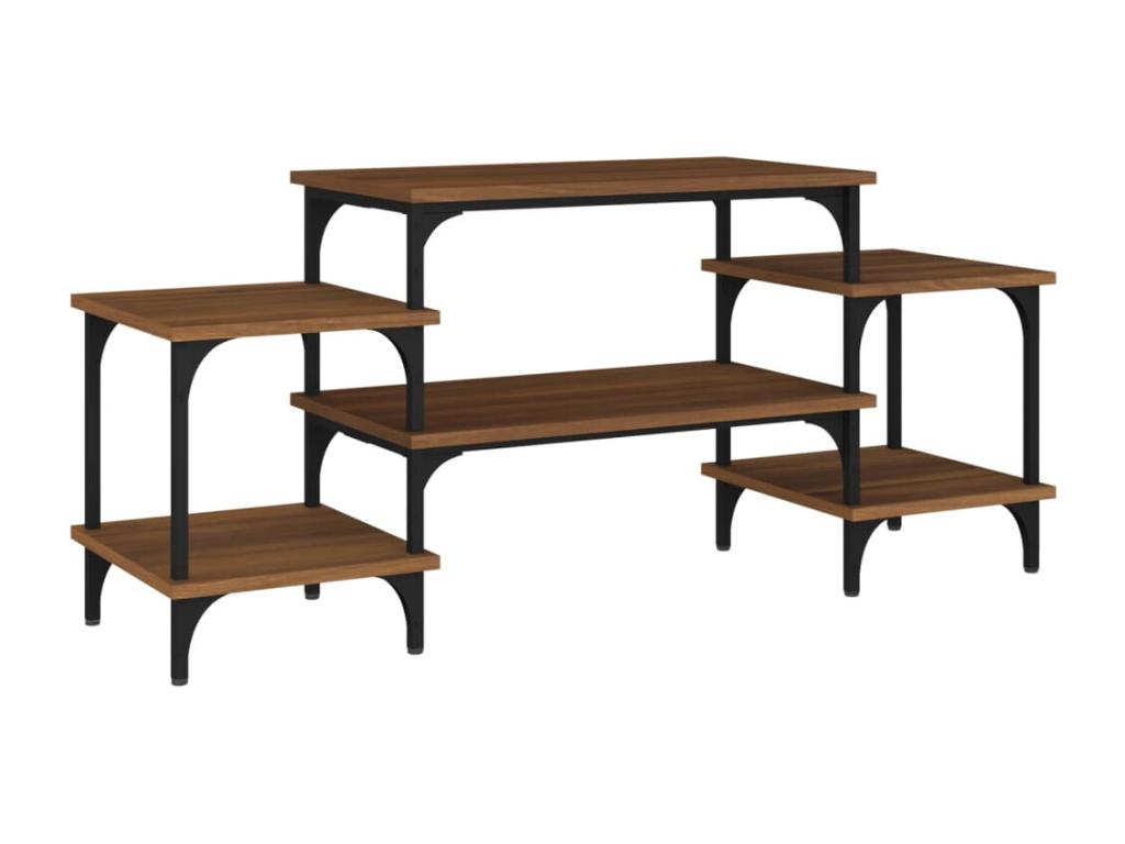 Meuble TV Chêne marron 117x35x52 cm Bois d'ingénierie FGMA03170