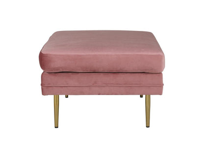 Ventoriq pouf repose-pieds velours laiton rose. WESZ21179