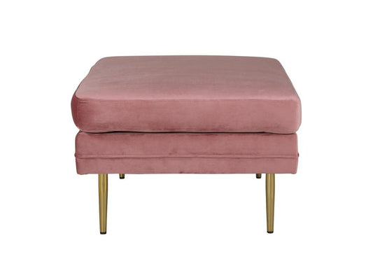 Ventoriq pouf repose-pieds velours laiton rose. WESZ21179