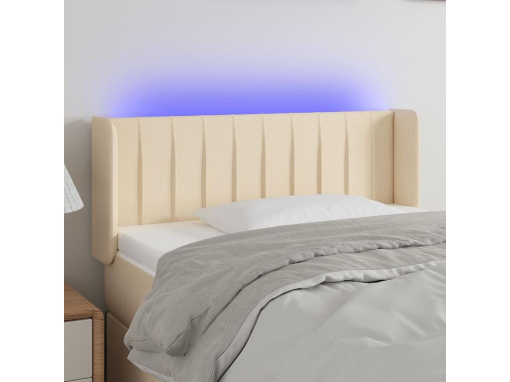 Tête de lit à LED Crème 93x16x78/88 cm Tissu UFKD81672