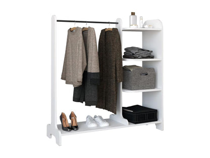 Ventoriq Bois Armoire ouverte dressing Armoire barre de penderie Lempu H- 110 cm Blanc QWLL12736