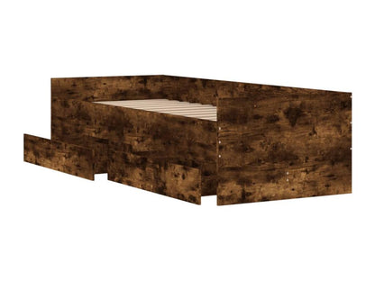 Cadre de lit avec tiroirs chêne fumé 90x200 OGDT07624