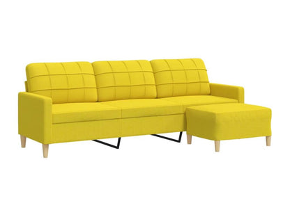 Canapé à 3 places avec repose-pieds Jaune clair 210 cm Tissu HTDB14710