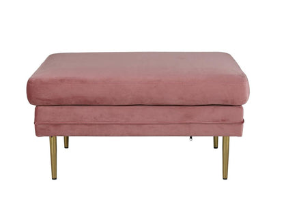 Ventoriq pouf repose-pieds velours laiton rose. WESZ21179