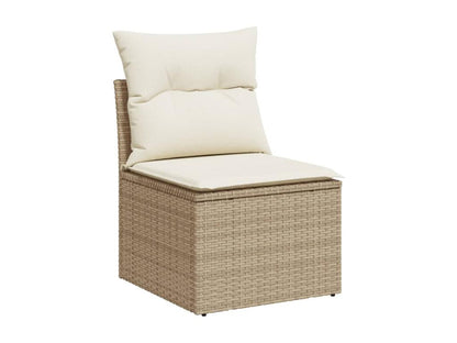 Salon de jardin avec coussins 4 pcs beige résine tressée TDFG63842