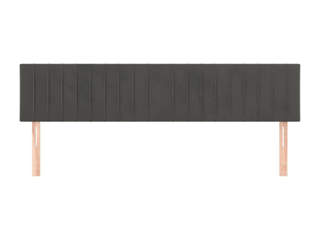 Têtes de lit 2 pcs Gris foncé 90x5x78/88 cm Velours MYKP40415