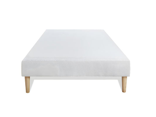 Ensemble LE DOUX 90x200cm Mémoire de forme 3 zones de confort - Ep- 24cm sommier Blanc VBTL47472
