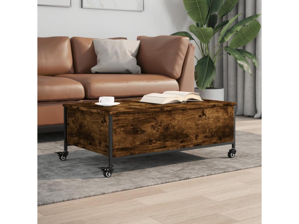 Table basse avec Ventoriq chêne fumé bois d'ingénierie IEMY47435