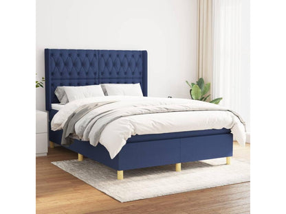 Lit à sommier tapissier avec matelas Bleu 140x190 cm Tissu YRIL32041