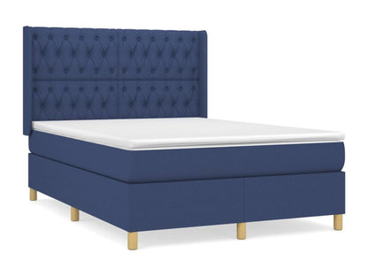 Lit à sommier tapissier avec matelas Bleu 140x190 cm Tissu YRIL32041