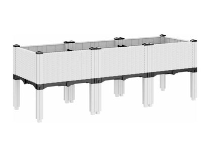 Jardinière avec pieds blanc 120x40x42 PP NMNY84756