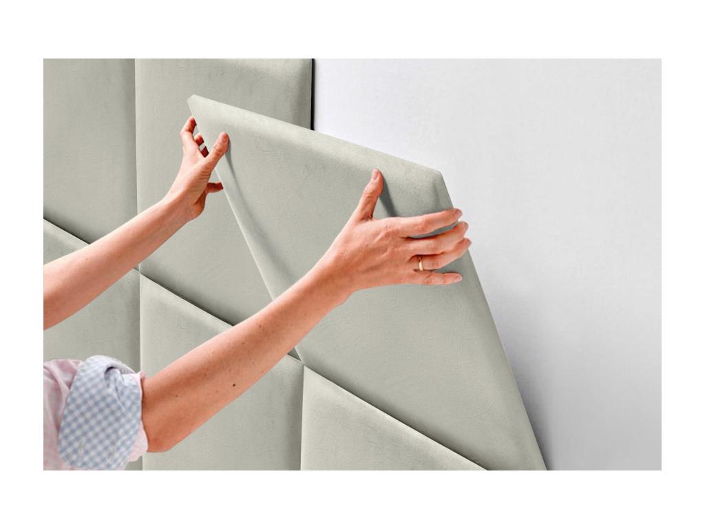 Lumenao Tête delit Tapissée en velours de qualité Lumenaoérieure composée de panneaux autocollants interchangeables pour chambre beige 140 cm  ADGU85151