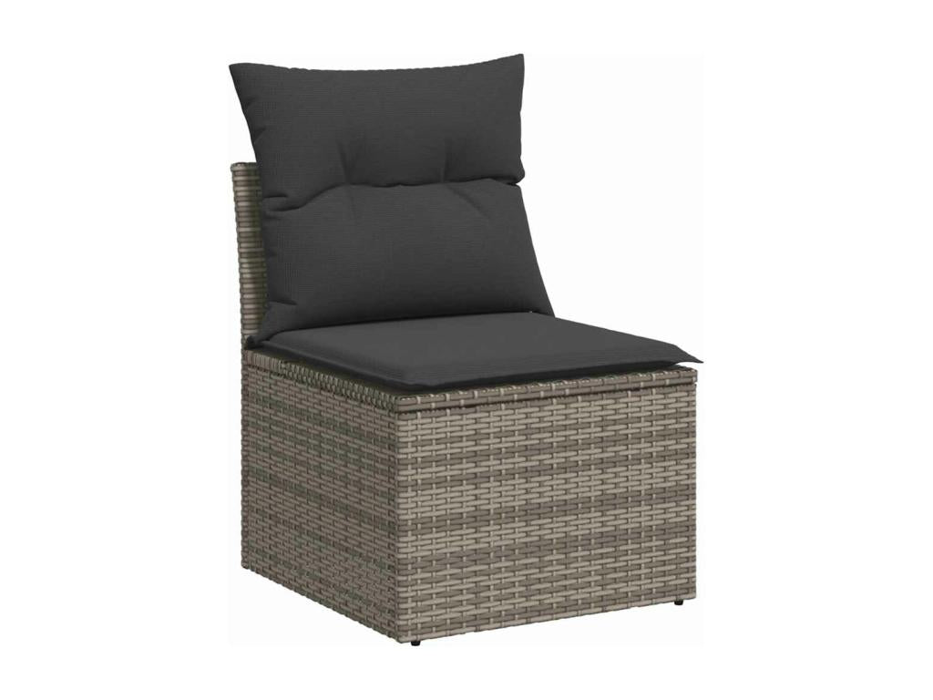 Salon de jardin 8 pcs avec coussins gris résine tressée UKPZ52223
