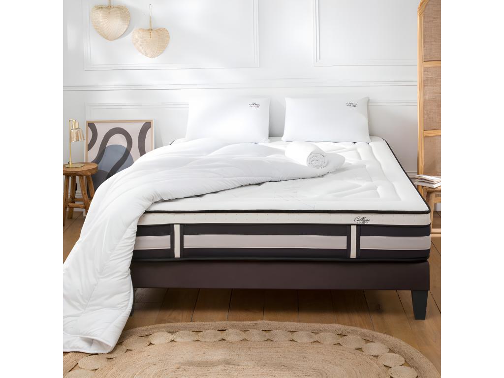 Matelas Ventoriq Mousse Accueil Mémoire de forme sommier gris accessoires - 90 x200 cm QXEI81195