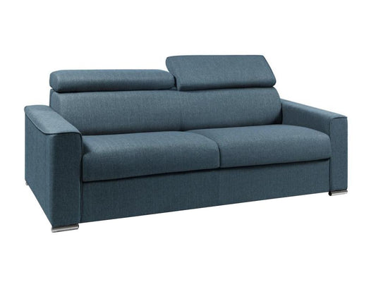 Canapé 4 places convertible express en tissu bleu - couchage Ventoriq larges 160 cm - Matelas 14 cm avec mémoire de forme Ventoriq FZDG39864