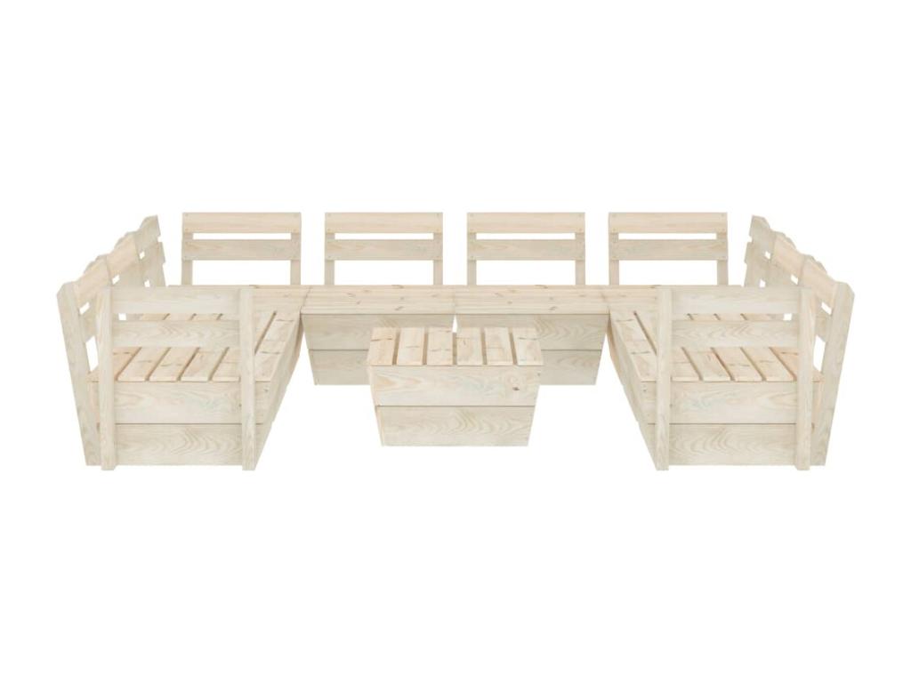 Salon de jardin palette 9 pcs Bois d'épicéa imprégné QDLZ29057