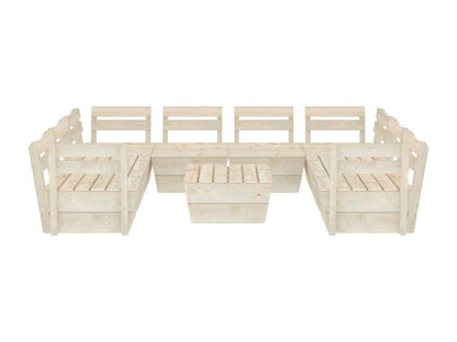 Salon de jardin palette 9 pcs Bois d'épicéa imprégné QDLZ29057