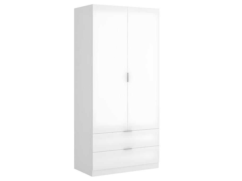 Armoire placard meuble de rangement coloris blanc - Longueur 81 x Hauteur 184 x Profondeur 52 cm ZHZK44333
