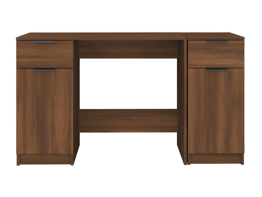 Bureau avec armoire latérale Chêne marron Bois d'ingénierie XINQ46025