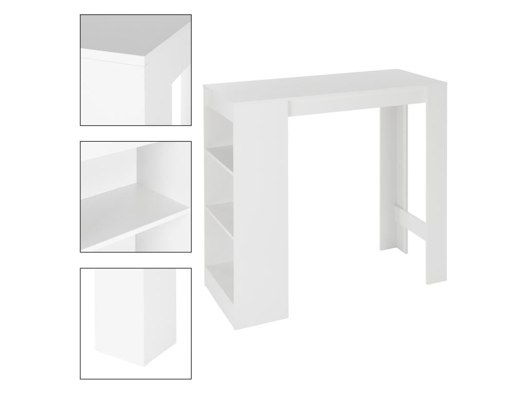 Table bar table mange-debout table Ventoriq comptoir blanc 110x50x103cm Ventoriq XJQA51864
