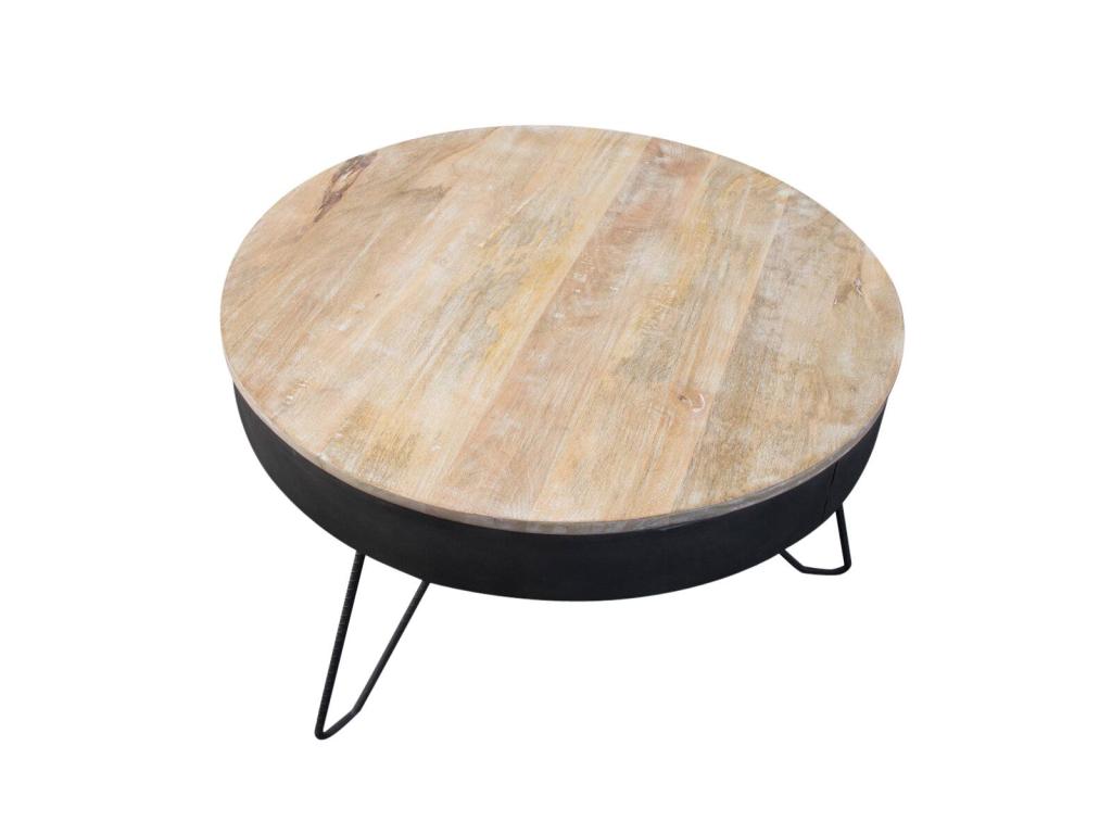Table basse en bois de manguier et métal Locker GGSD72689