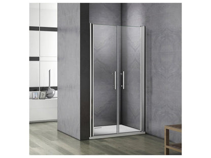 Porte de douche battante 120x187cm porte de douche pivotante à 180 en verre 6mm anticalcaire installation en niche HCMY15845