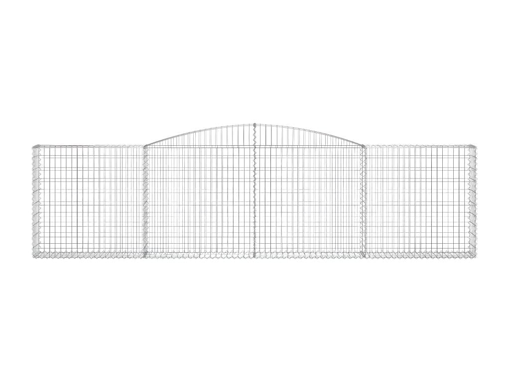 Paniers à gabions arqués 2 pièces 400x30x100/120 cm Fer galvanisé OXDA16587