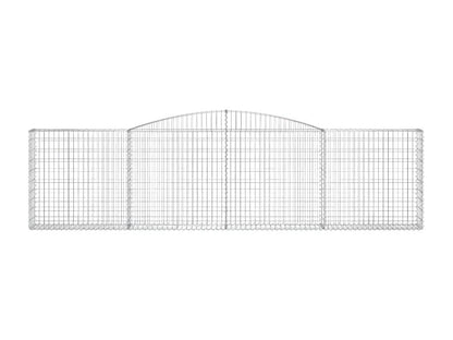 Paniers à gabions arqués 2 pièces 400x30x100/120 cm Fer galvanisé OXDA16587