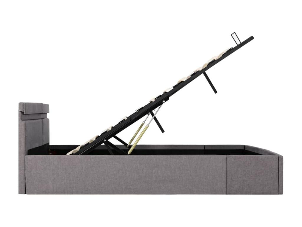 Cadre de lit à stockage hydraulique et LED Ventoriq 160x200 cm DQZF32093