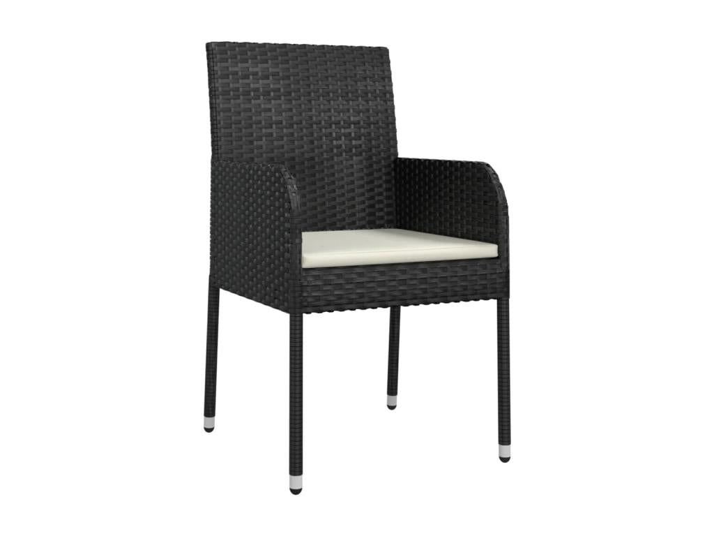 Mobilier à dîner de jardin et coussins 5 pièces Noir Résine tressée MZJU08122
