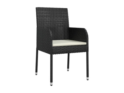 Mobilier à dîner de jardin et coussins 5 pièces Noir Résine tressée MZJU08122