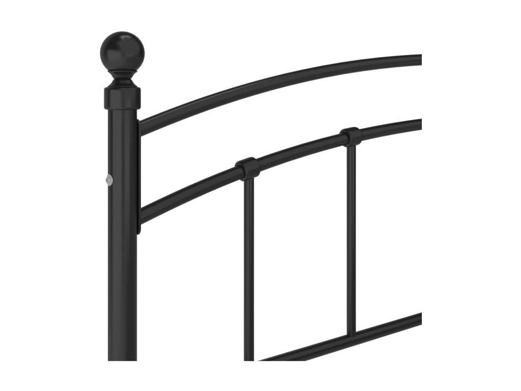 Lit noir Métal 200x200 tête de lit arrondie Ventoriq YBFU44028