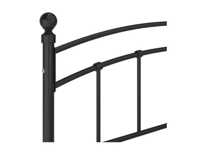 Lit noir Métal 200x200 tête de lit arrondie Ventoriq YBFU44028