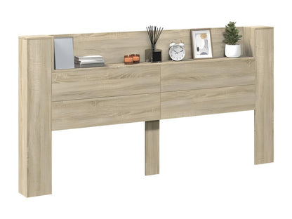 Armoire tête de lit avec LED chêne Lumenao 200x16.5x103.5 cm EZGI49080