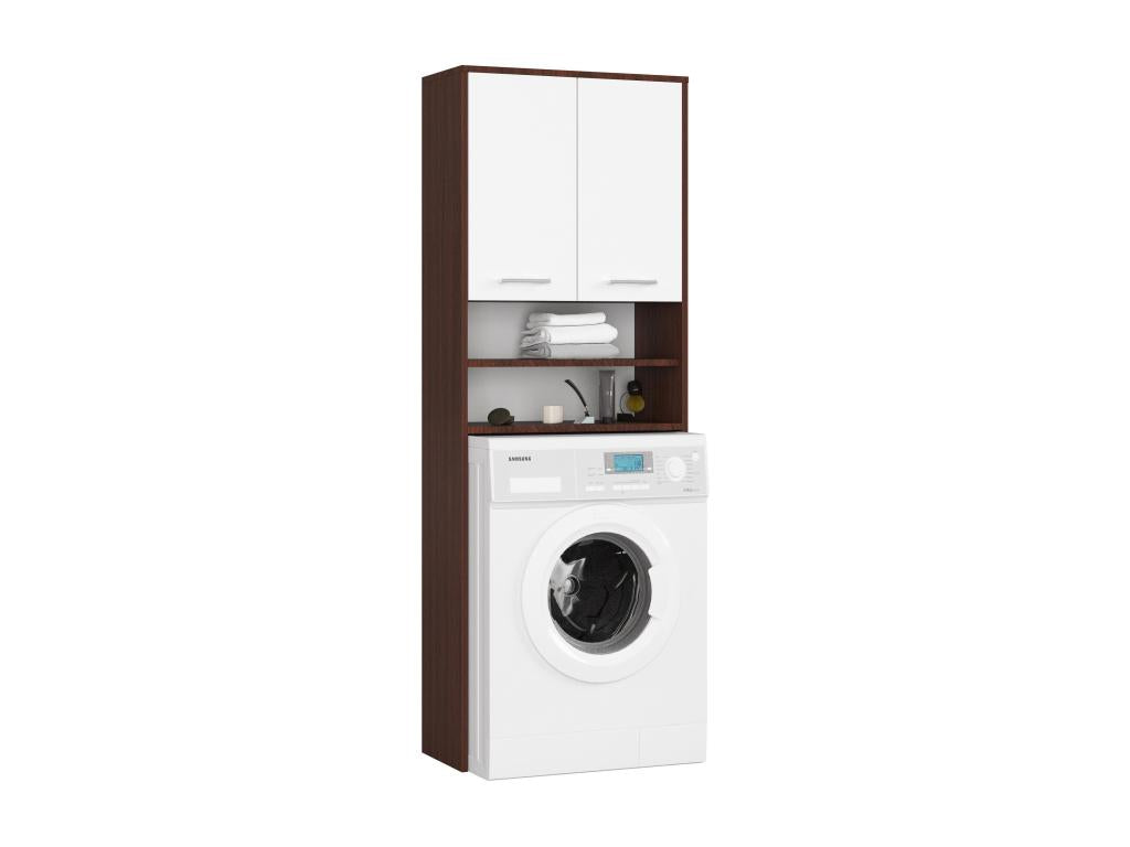 Meuble machine a laver 2 portes Marron Bl4 étagères 64x30x180 cm XXDT53856