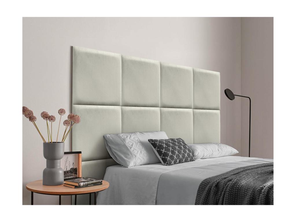 Lumenao Tête delit Tapissée en velours de qualité Lumenaoérieure composée de panneaux autocollants interchangeables pour chambre beige 140 cm  ADGU85151