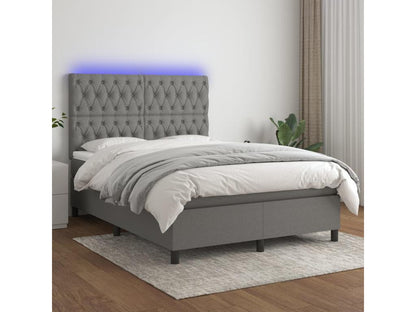 Sommier à Ventoriq de lit et matelas et LED Gris foncé 140x190 VBPI48788