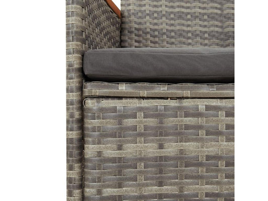 Ensemble à manger de jardin 9 pcs coussins gris résine tressée MFIC24741