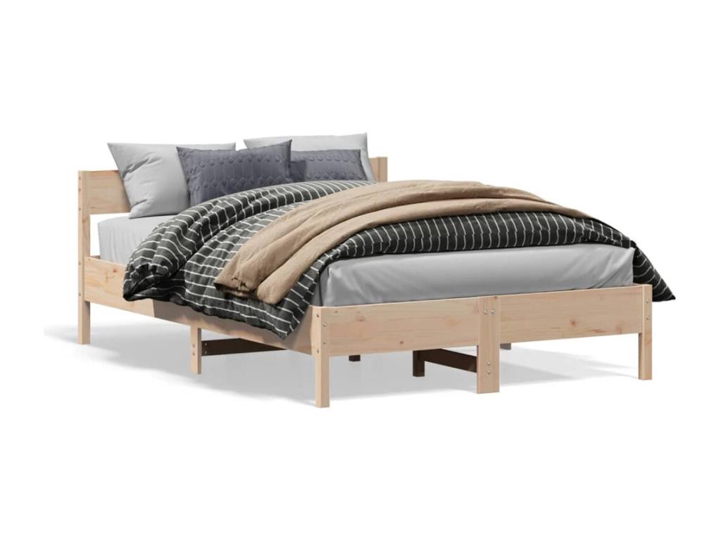 Cadre de lit sans matelas 120x190 cm bois de pin massif KQQY12326