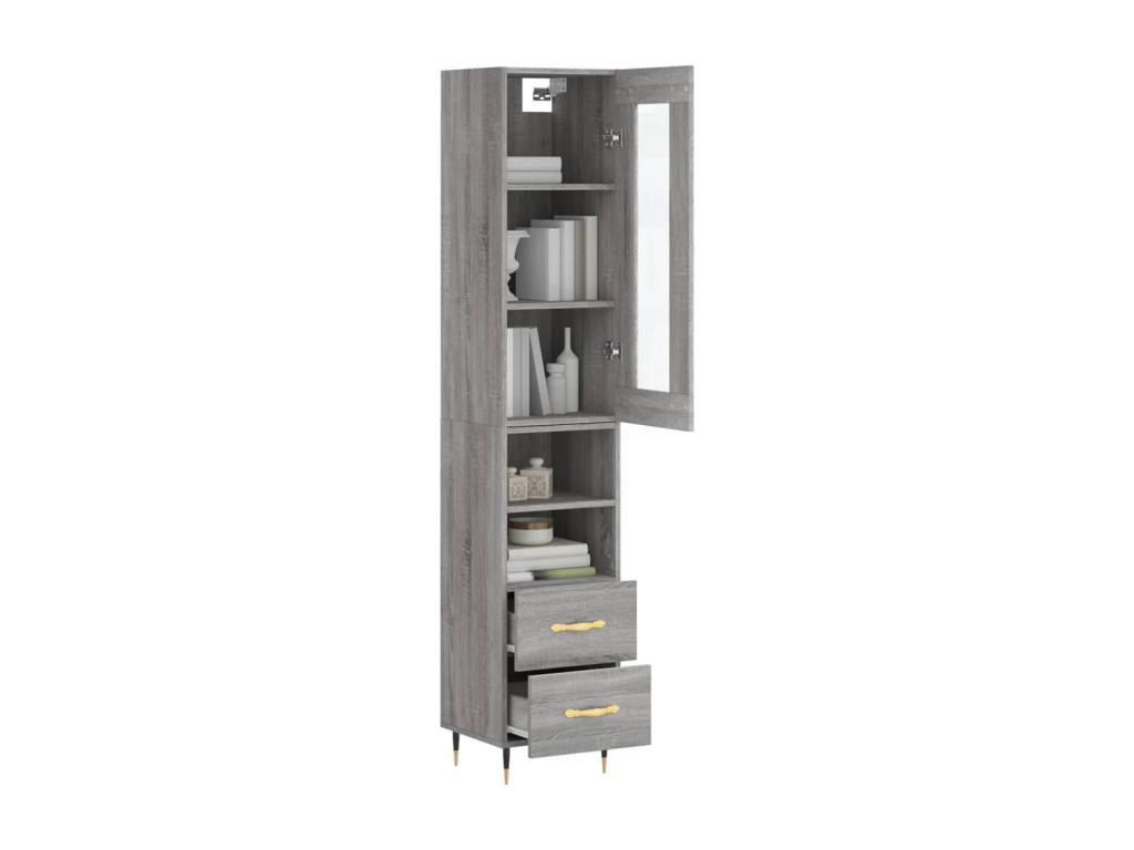 Buffet haut Ventoriq gris 34.5x34x180 cm Bois d'ingénierie ERZY48391